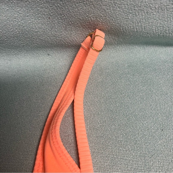 Xhileration Orange Bikini Set with Floral Bottoms adjustable straps triangle top - Picture 7 of 9